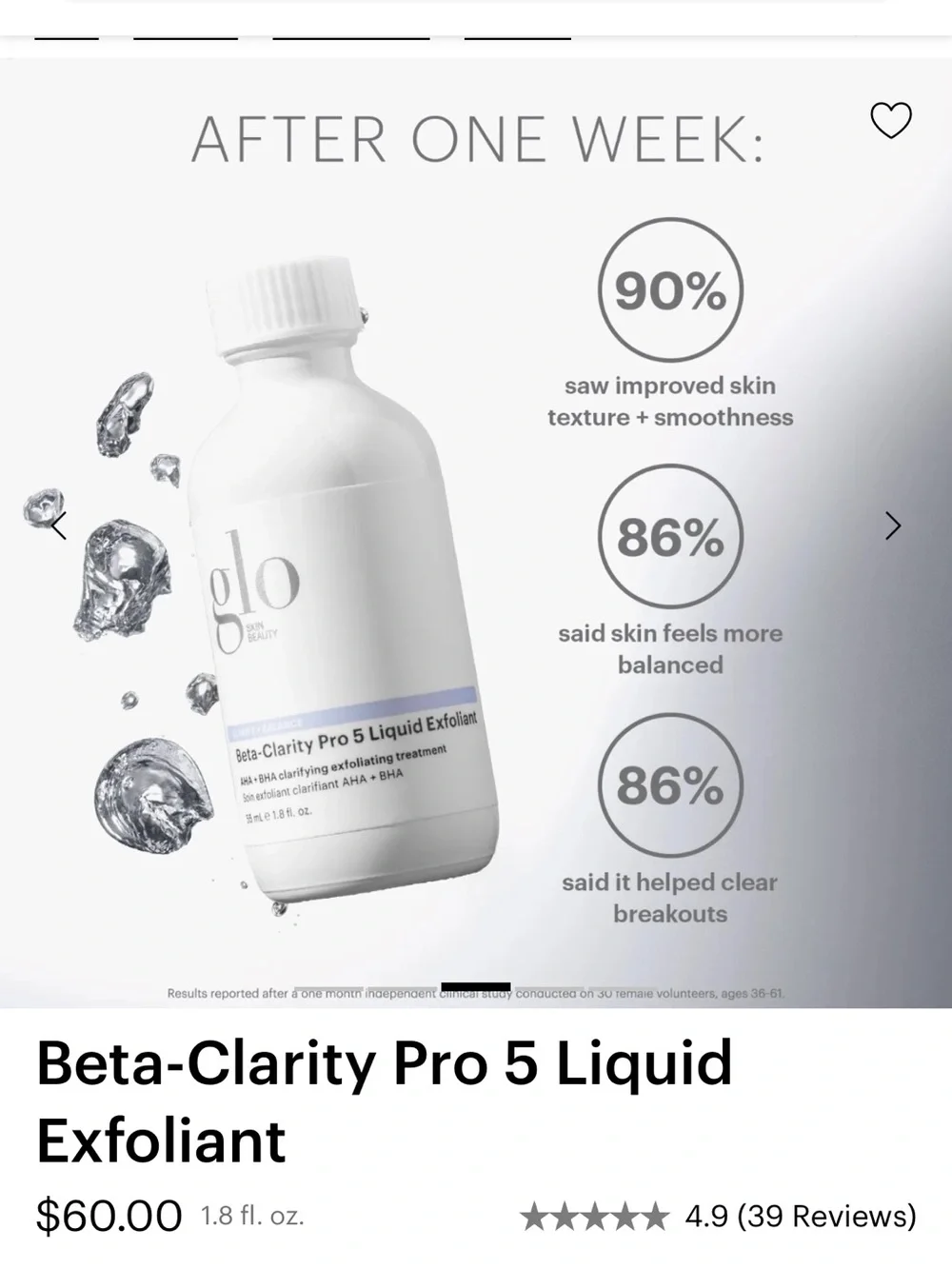 Glo skin beauty beta clarity exfoliant